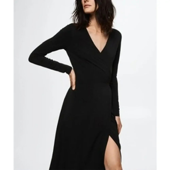 Boden Dresses & Skirts - NWT Boden (14 R) Black Long Maxi Wrap Tie Waist Knotted Long Sleeve Dress